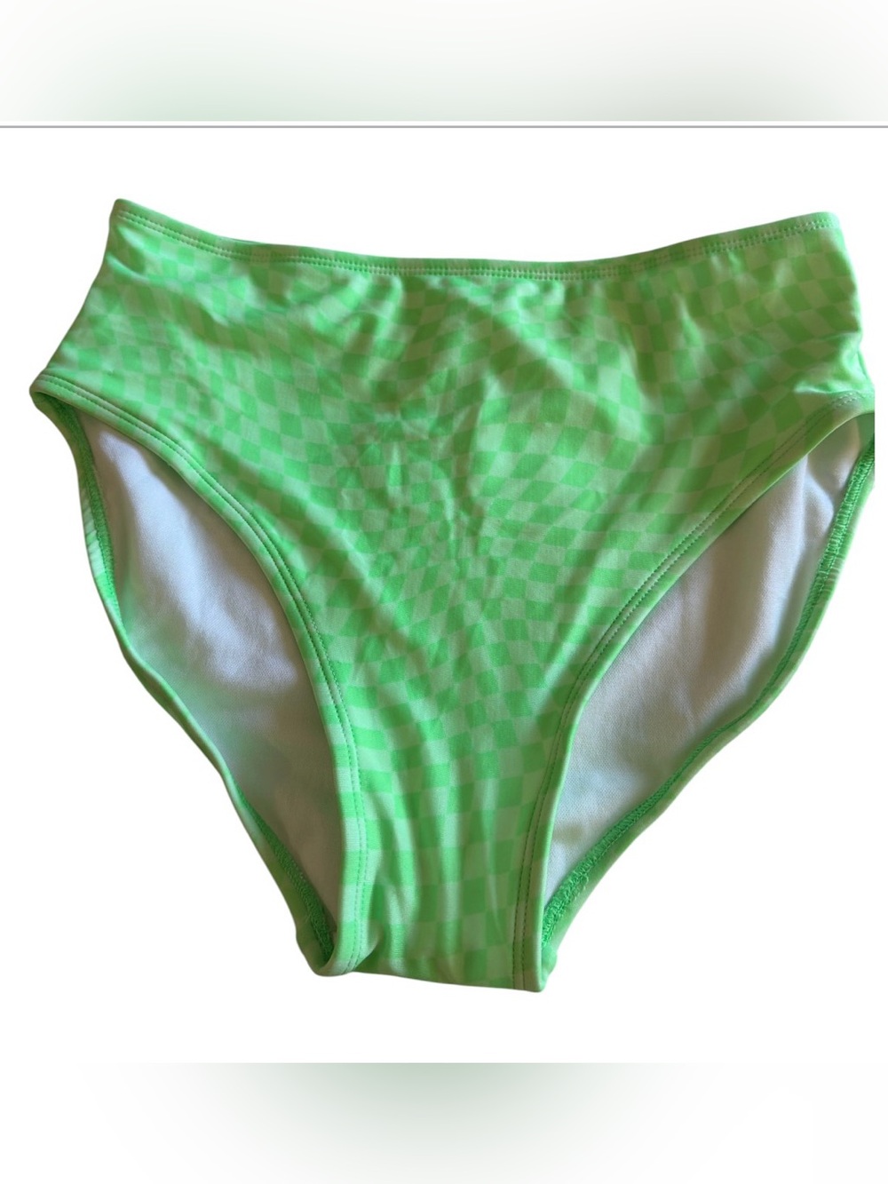art class NWT Neon Green Checker High-Rise Swim Bottom Girls Size XXL (16-18)